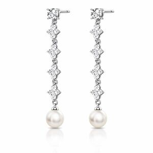 Elegant Silver and Pearl Drop Earrings